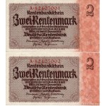 Set 2 x 2 Rentenmark 1937 (Consecutivos)