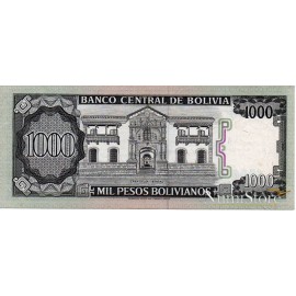 1000 Pesos Bolivianos Ley 1982