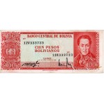 100 Pesos Bolivianos Ley 1962