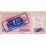 100 Mil Dinara 1993 (Resello sobre 10 Dinara 1992)