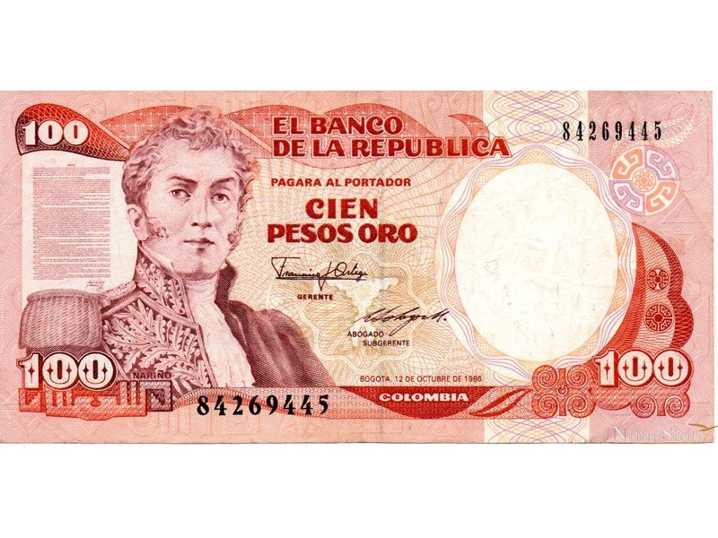 100 Pesos Oro 1986