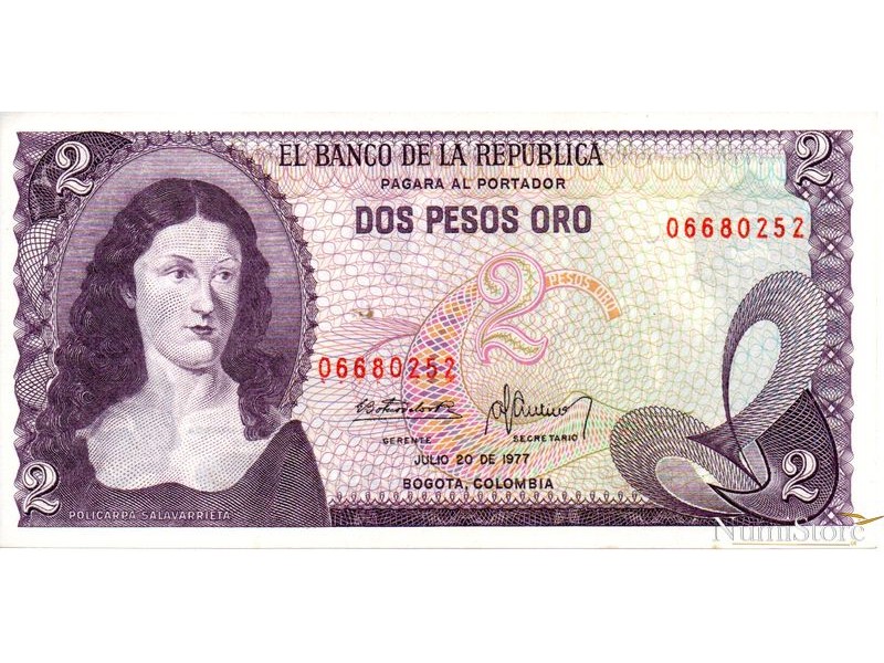 2 Pesos Oro 1977