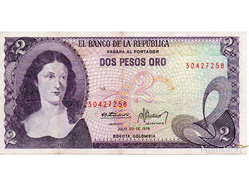 2 Pesos Oro 1976
