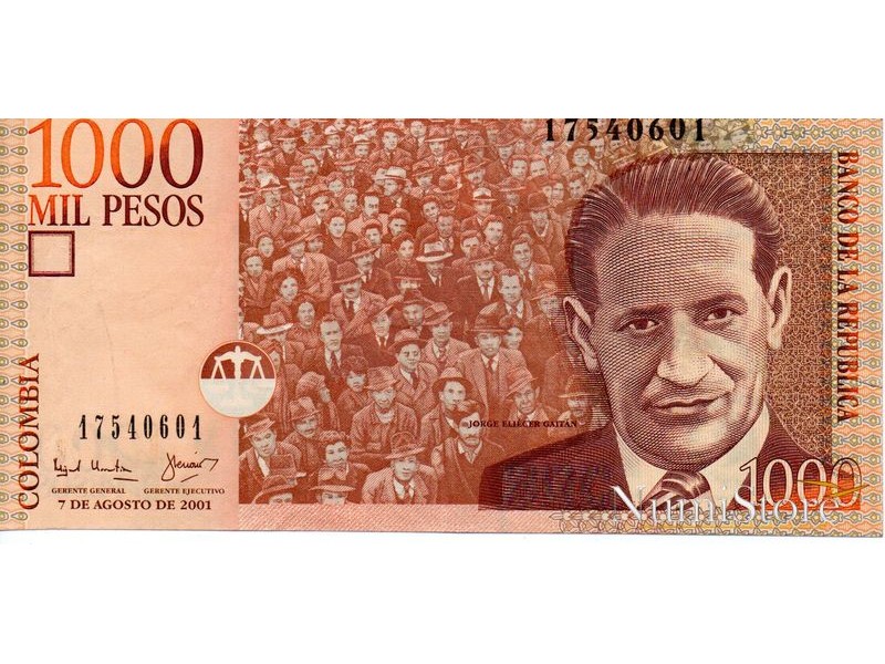 1000 Pesos Oro 2001