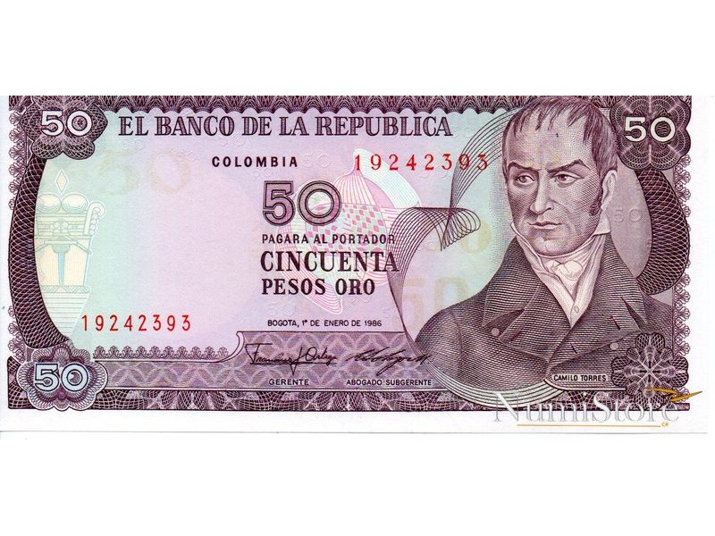 50 Pesos Oro 1986