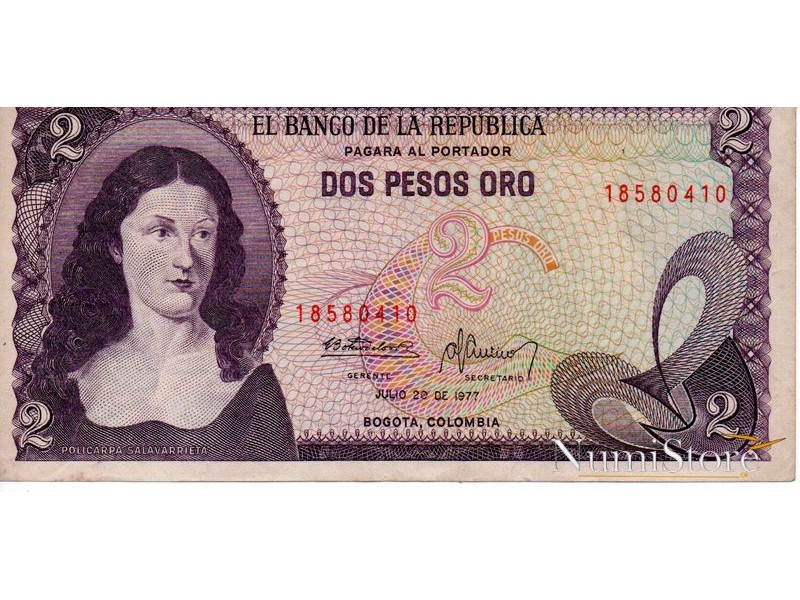 2 Pesos Oro 1977
