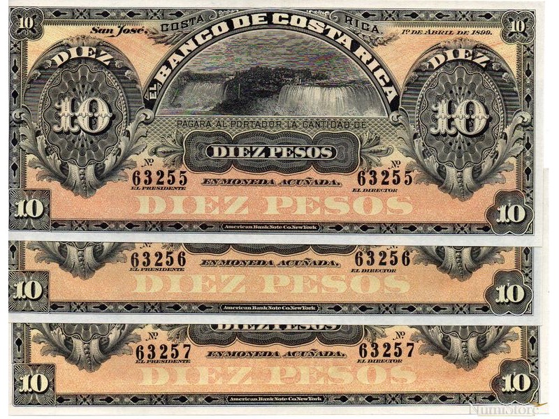 Set 10 Pesos (3 Fórmulas BCR) 1/3/1899