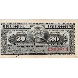 50 Centavos 1896 Tira de 10 (Banco Español)