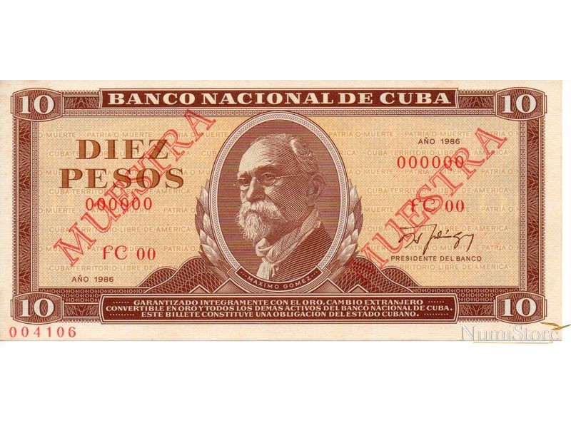 10 Pesos 1986 (Muestra)
