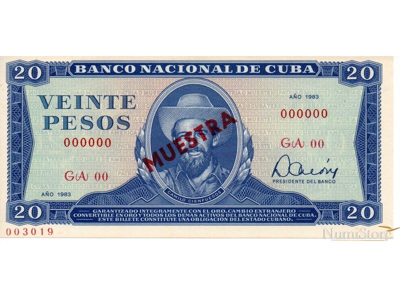 20 Pesos 1983 (Muestra)