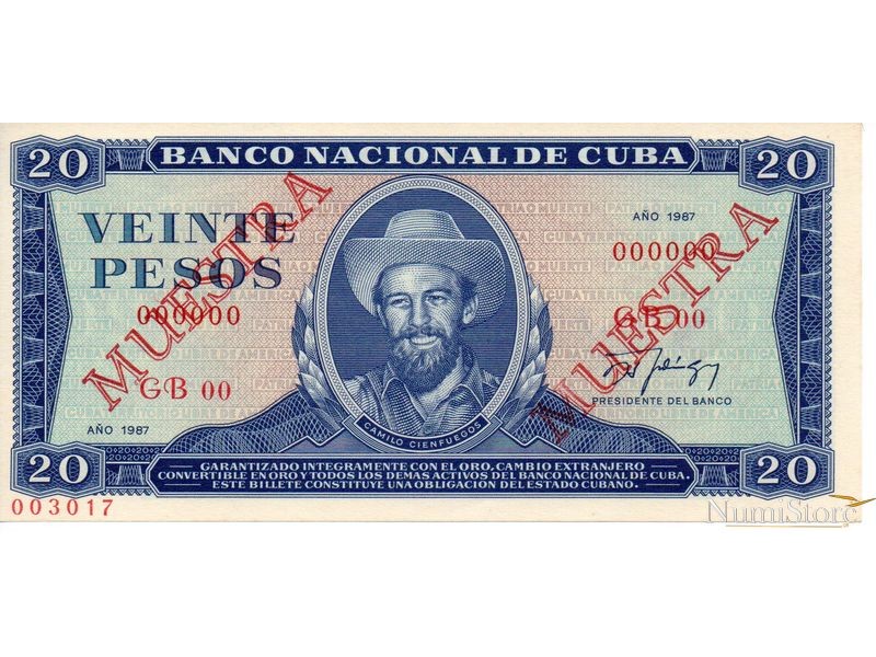20 Pesos 1987 (Muestra)