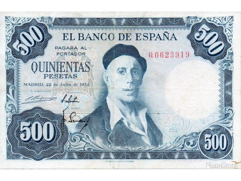 500 Pesetas 1954