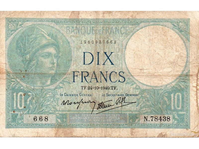 10 Francs 1940