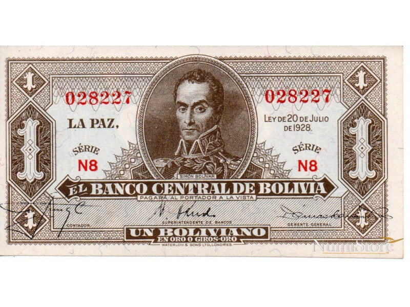 1 Boliviano 1928