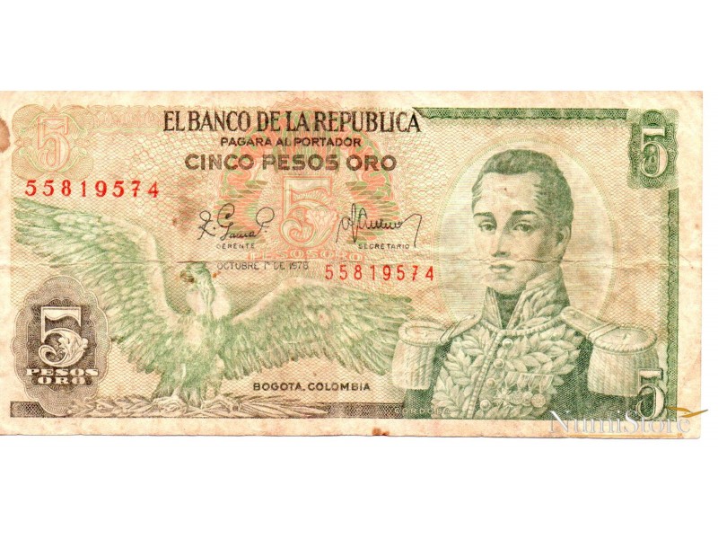 5 Pesos Oro 1978