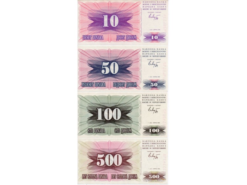 Set 10 50 100 500 Dinara
