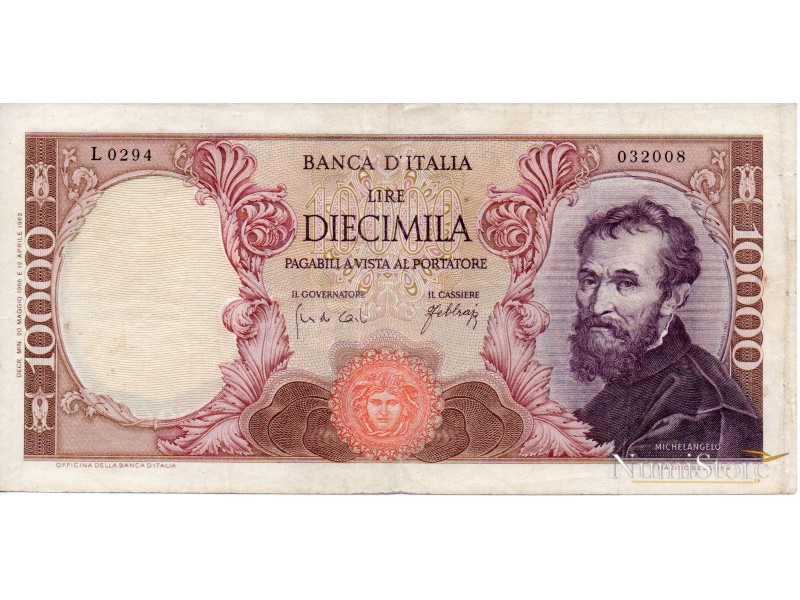 10000 Liras 1962