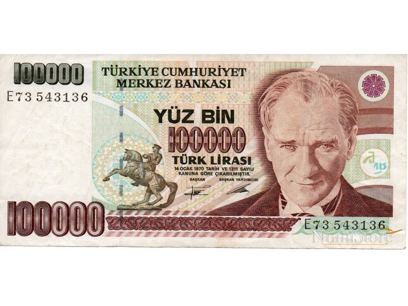 100000 Liras 1970