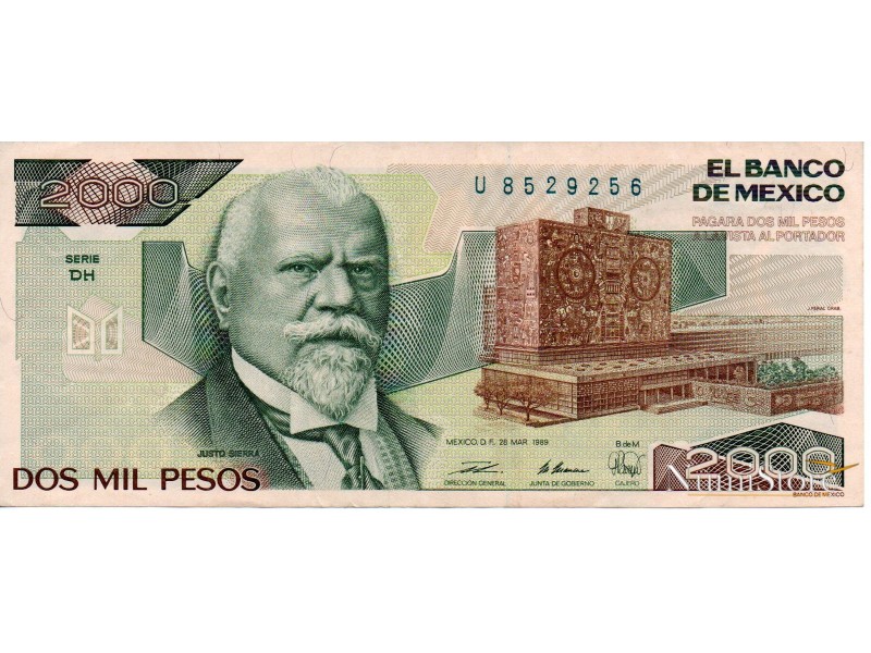2000 Pesos 1989