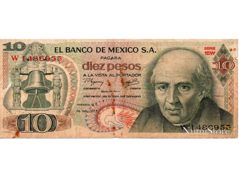 10 Pesos 1977