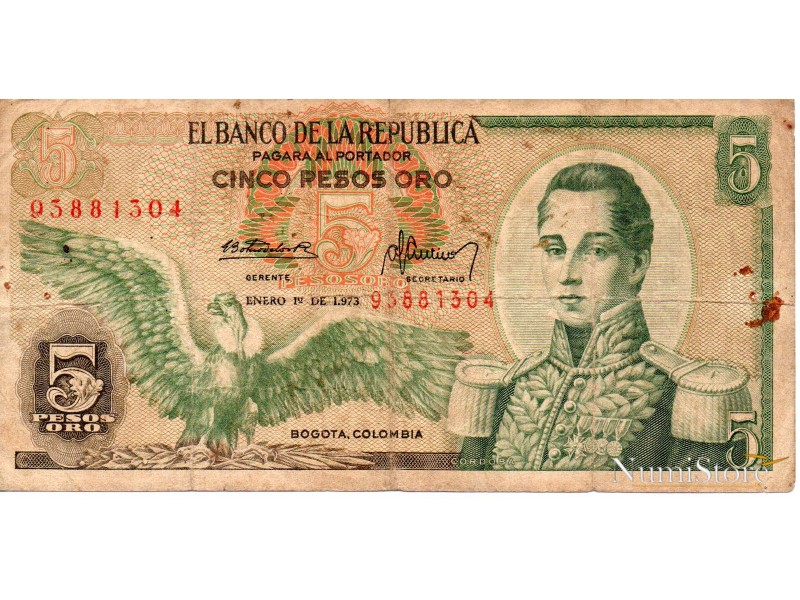 5 Pesos Oro 1973