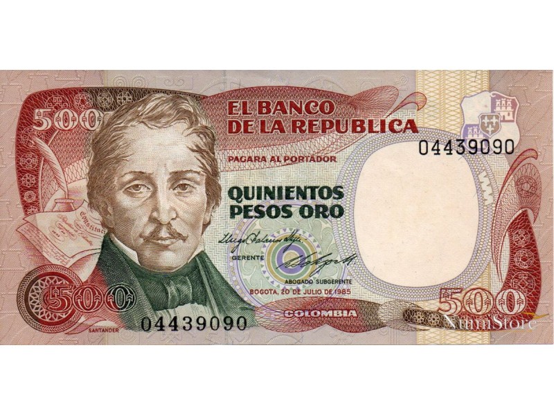 500 Pesos Oro 1985