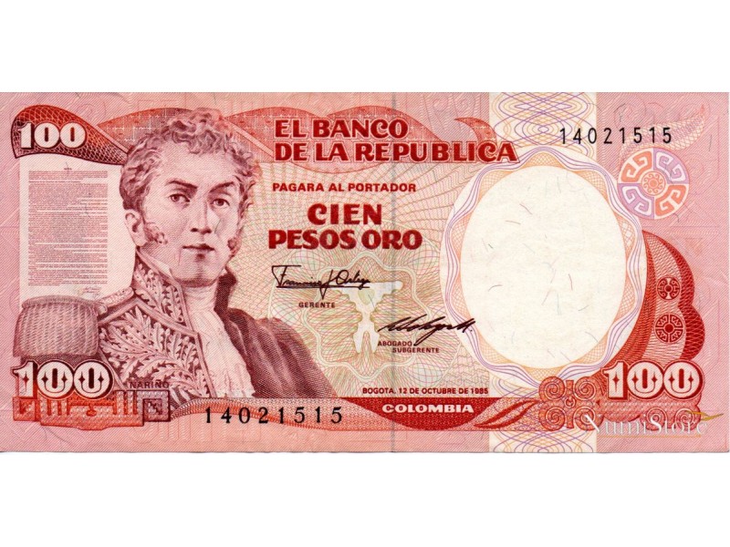 100 Pesos Oro 1985