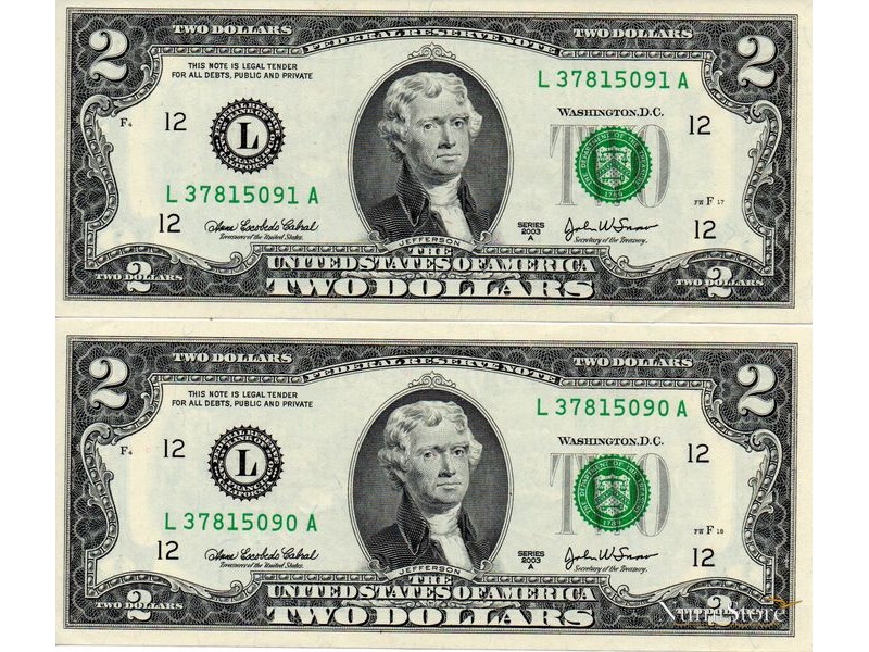 Set 2 Dollars 2003 (2 Consecutivos)