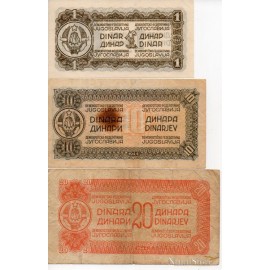 Set 1,10,20 Dinara 1944
