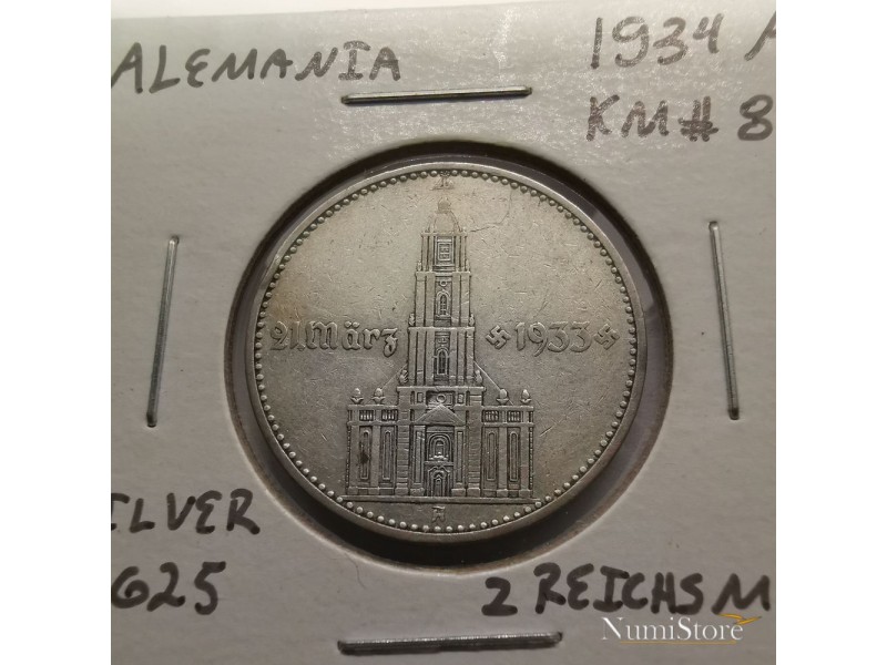 2 Reichsmark 1934 A