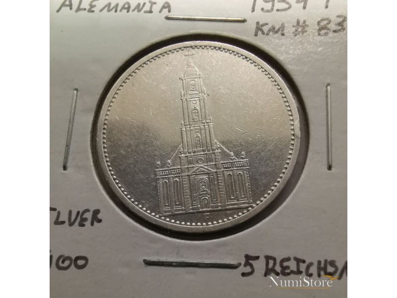 5 Reichsmark 1934 F