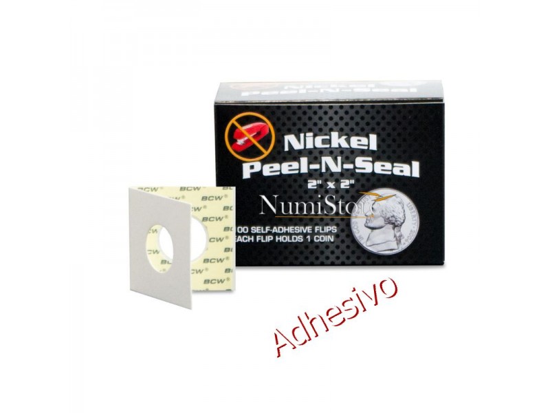 Caja 100 Cartones Adhesivos de 21,2 mm (Nickel)
